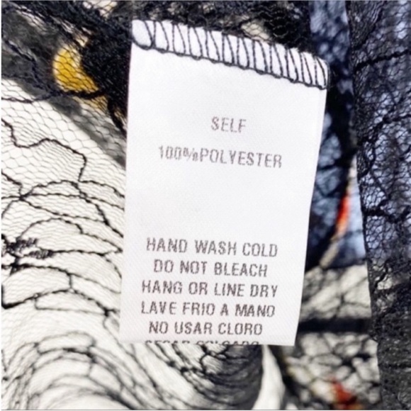 EASEL sheer lace babydoll tunic top M black - Picture 8 of 9